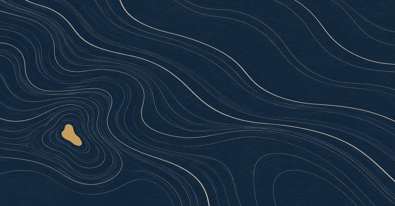 Navigational chart with a single gold island
